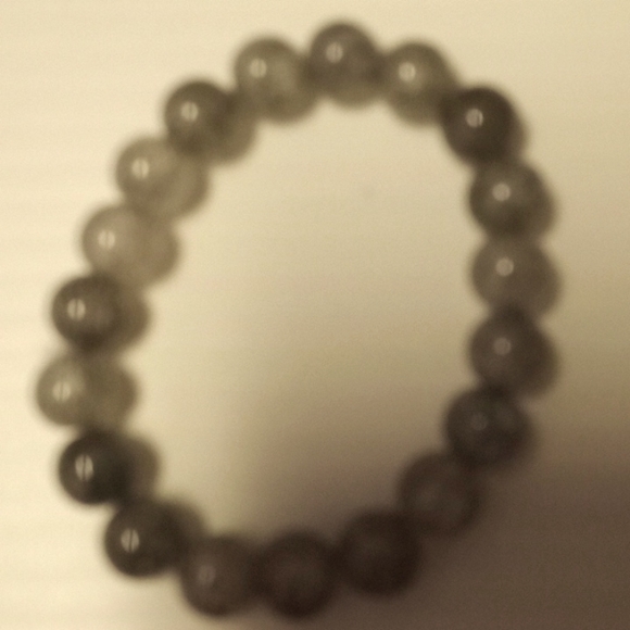 Gray Crackled Agate 10 MM Bead Stretch Bracelet - Picture 6 of 8